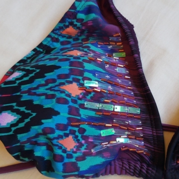 Purple Multicolored Bikini Top NWT - Picture 4 of 10